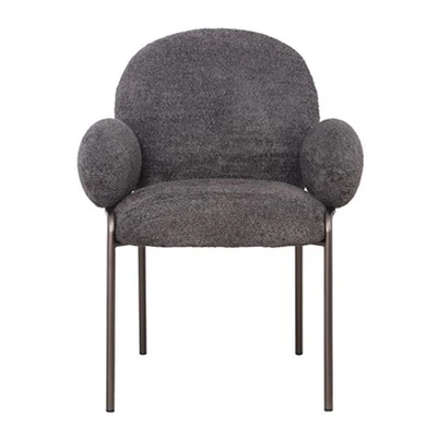 Plüsch-Esszimmerstuhl mit bequemer Armlehne