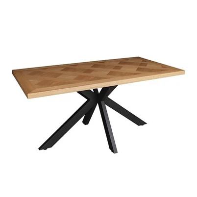 Retro-Konferenz- oder Restaurant-Langtisch mit Metallbeinen