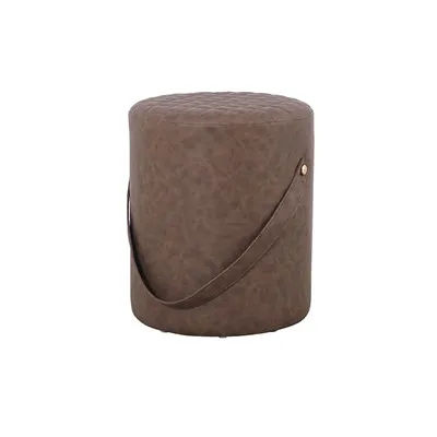 Kleiner runder Lederhocker