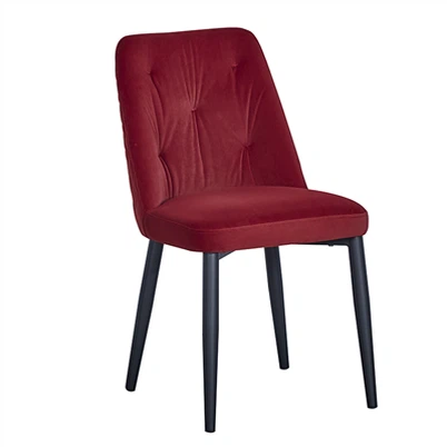 Esszimmerstuhl mit weinroter Stoffoberfläche